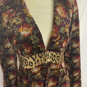 Vintage Nanette Lepore Floral/Cheetah Print Blazer